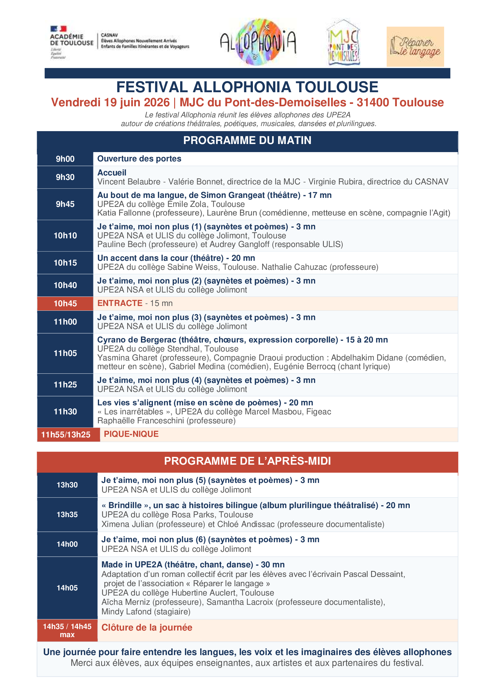 Programme festival allophonia